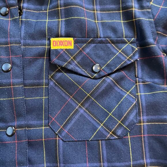 Dixxon toru blue flannel snap button shirt women’s medium - Picture 7 of 10